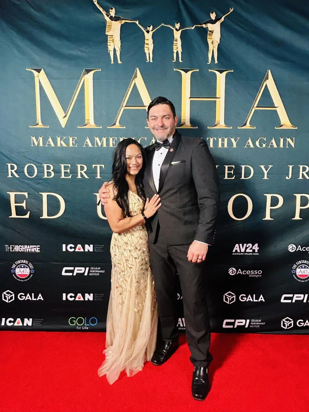 Leo Biasiucci and his wife at the MAHA Make America Healthy Again gala